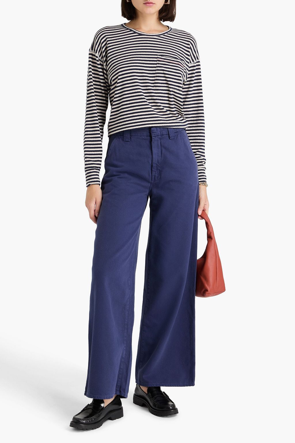 MOTHER Lunch Money cotton and Lyocell-blend twill wide-leg pants