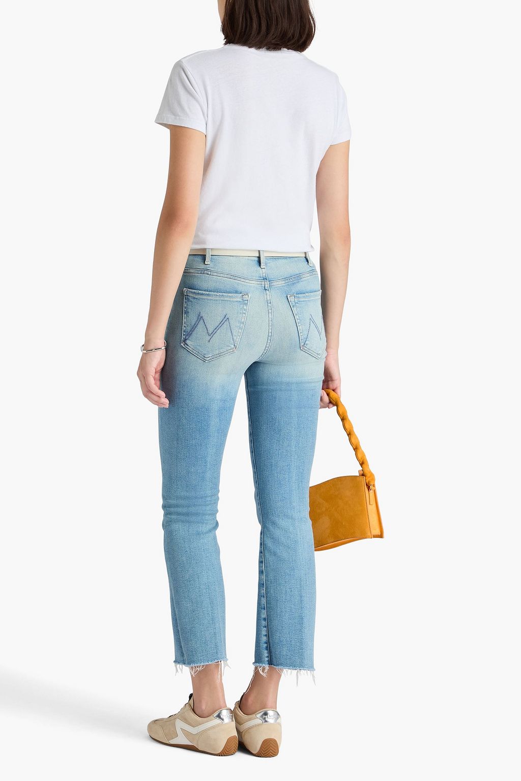 MOTHER The Hustler cropped high-rise bootcut jeans