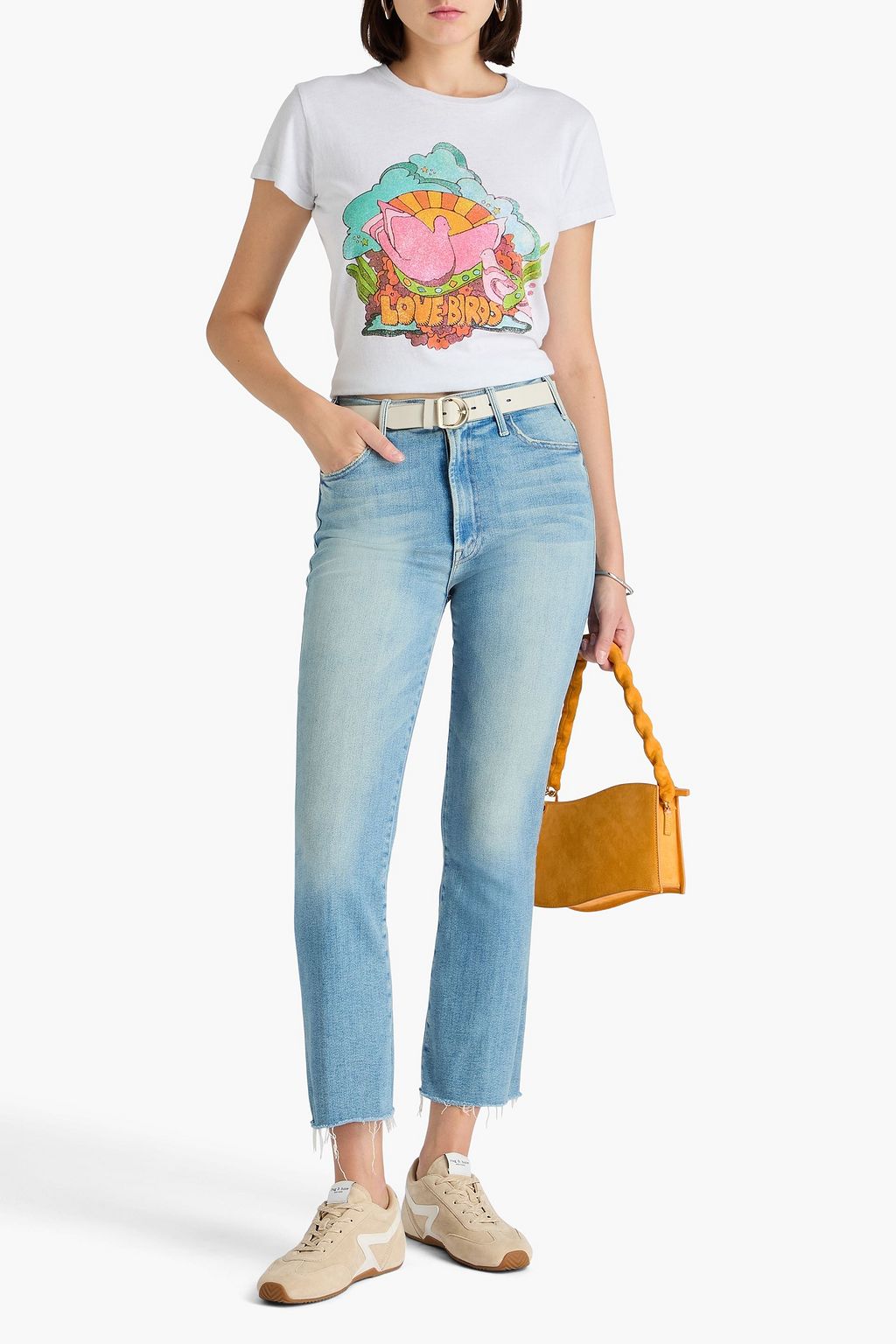 MOTHER The Hustler cropped high-rise bootcut jeans