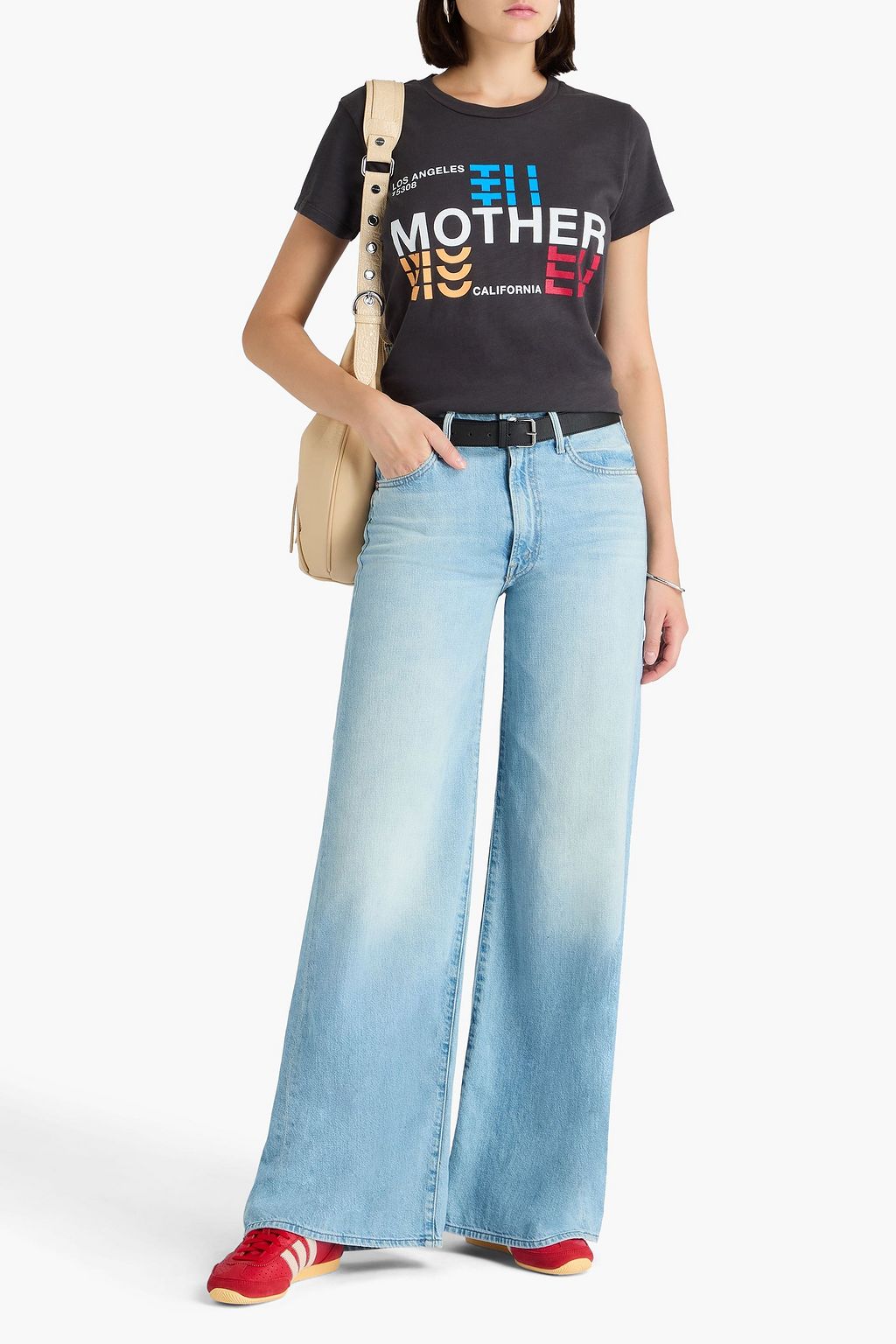 MOTHER Undercover frayed high-rise wide-leg jeans