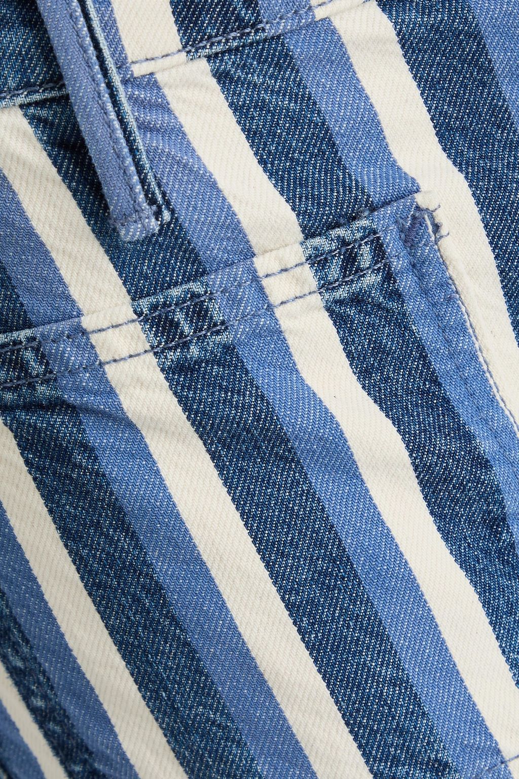 MOTHER Striped mid-rise wide-leg jeans