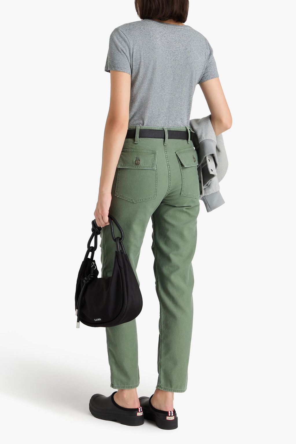 MOTHER Awol Hover pleated high-rise straight-leg jeans