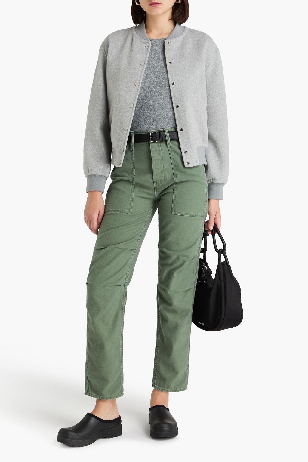 MOTHER Awol Hover pleated high-rise straight-leg jeans