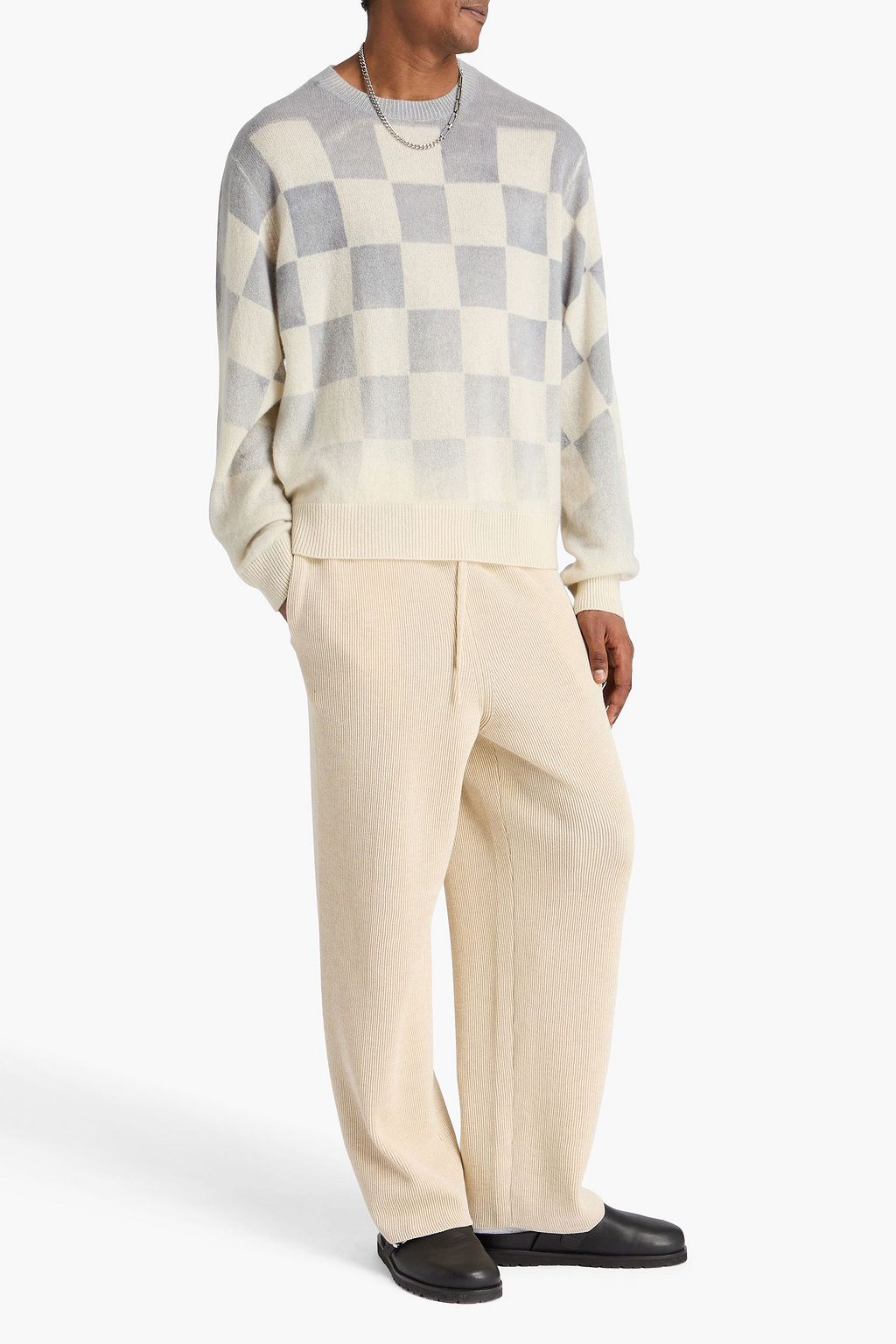 THE ELDER STATESMAN カシミヤ セーター チェック