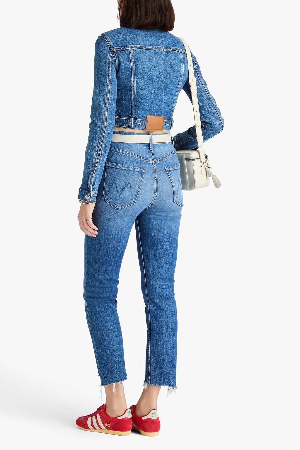 MOTHER Rider cropped high-rise straight-leg jeans