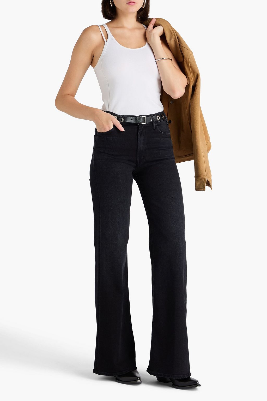 MOTHER Hustler Roller high-rise wide-leg jeans