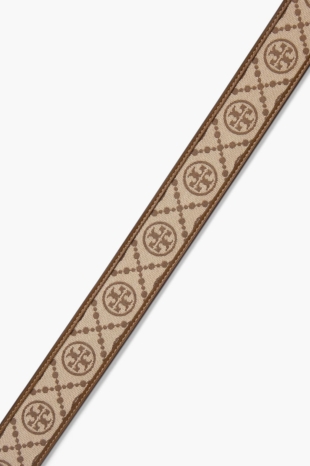 TORY BURCH Leather-trimmed jacquard belt
