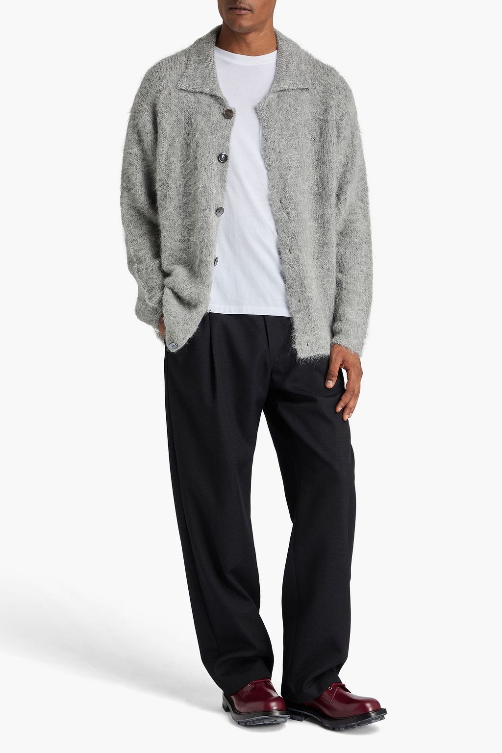 THE ELDER STATESMAN Thistle alpaca-blend cardigan
