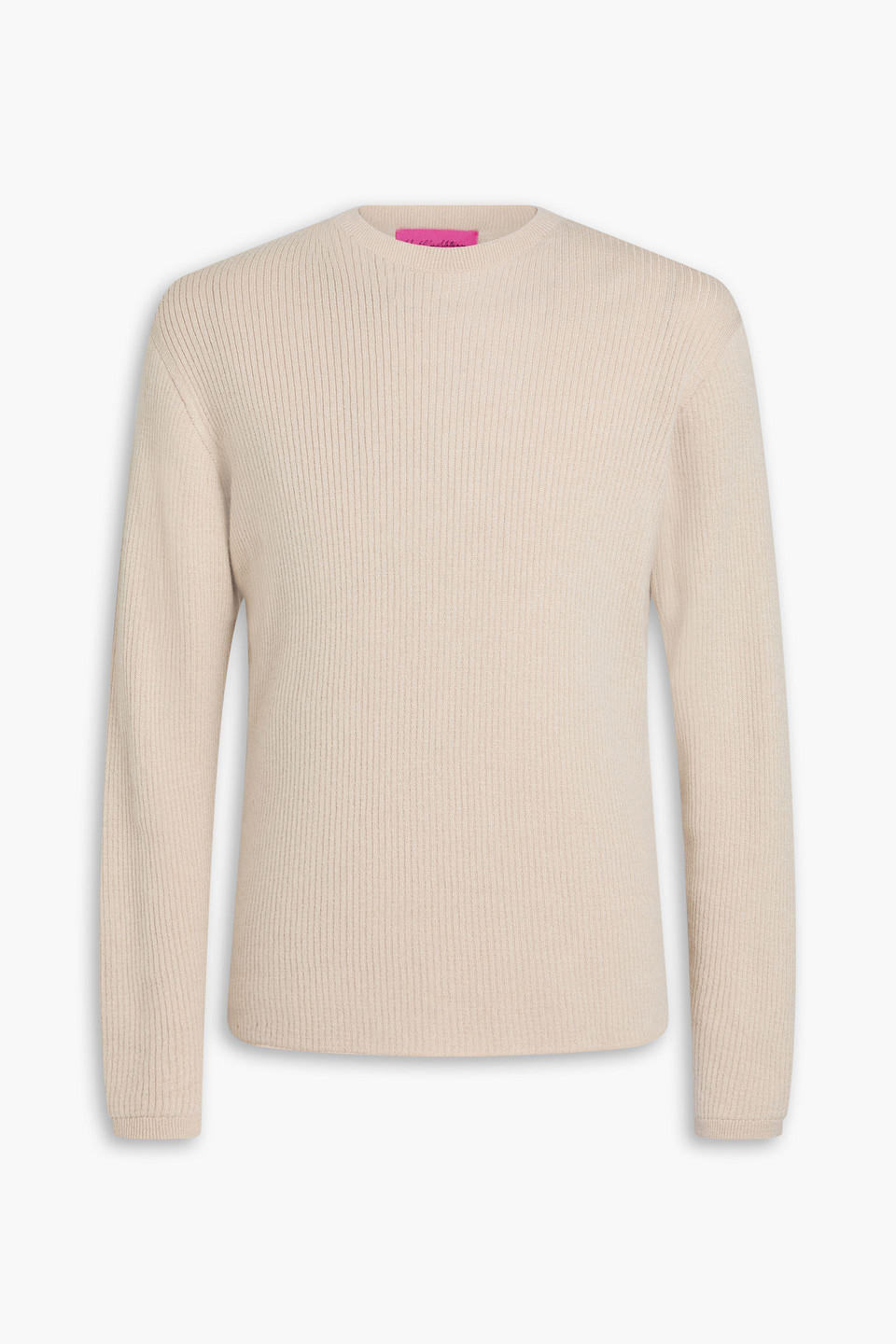 The Elder Statesman Heavy Delicash Ribbed Cashmere And Silk-blend Sweater In Neutral