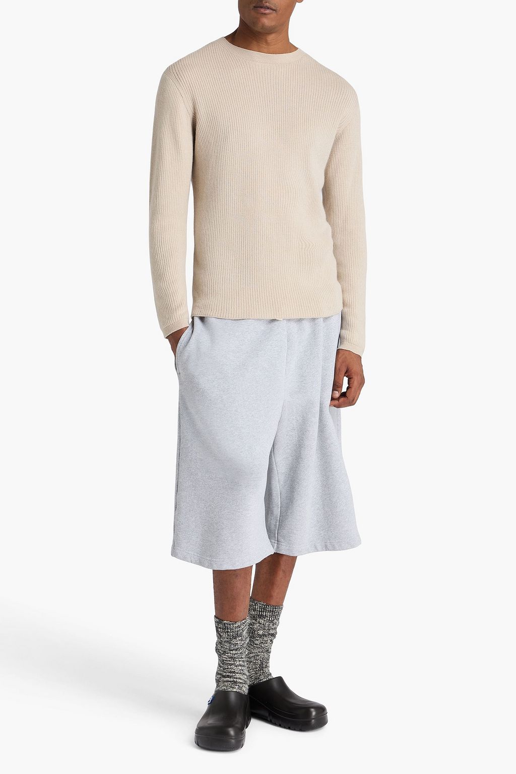 THE ELDER STATESMAN Heavy Delicash ribbed cashmere and silk-blend sweater