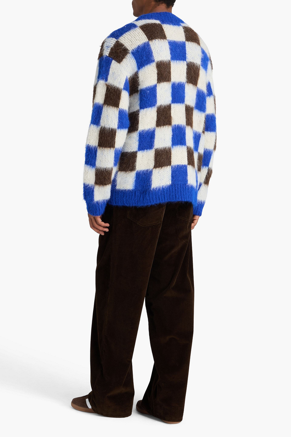 The Elder Statesman Thistle Gingham Jacquard-knit Alpaca-blend Cardigan In Blue