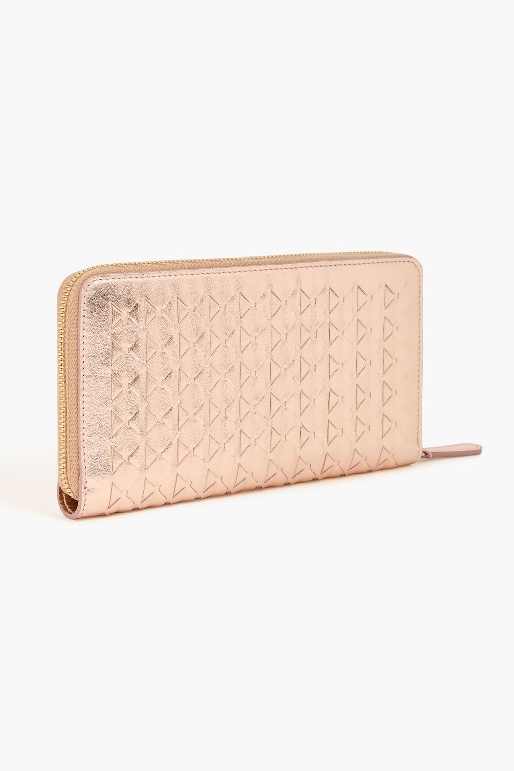 SERAPIAN Mosaico woven metallic leather continental wallet