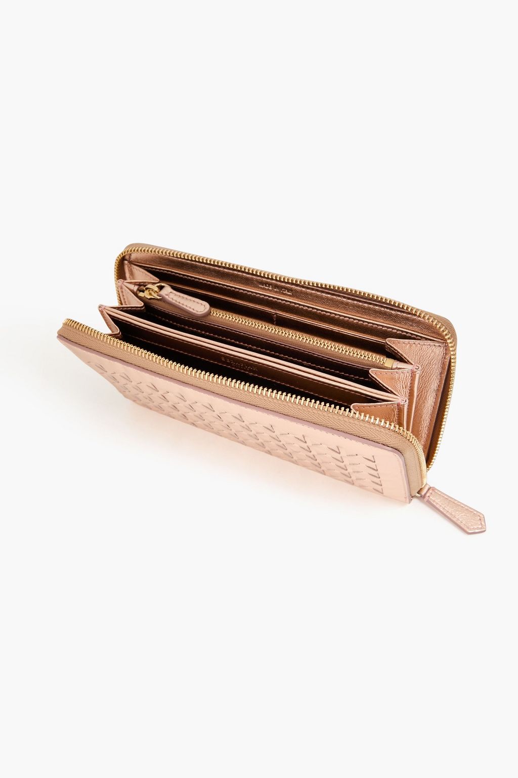 SERAPIAN Mosaico woven metallic leather continental wallet