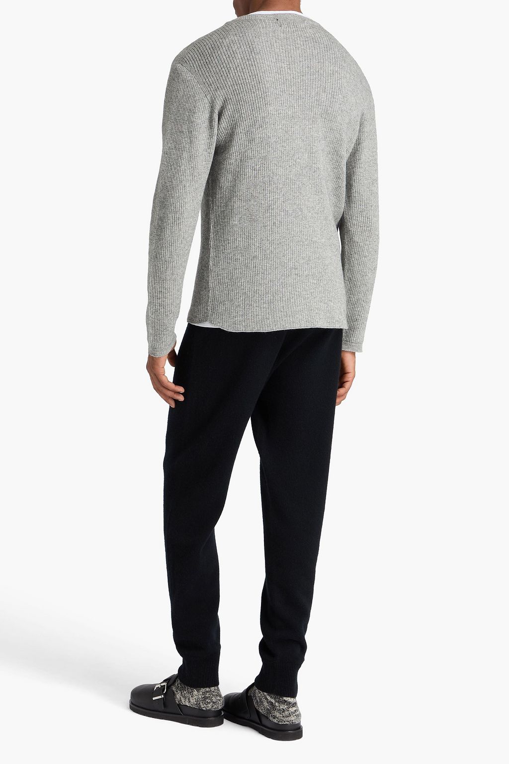 THE ELDER STATESMAN Heavy Delicash ribbed cashmere and silk-blend sweater