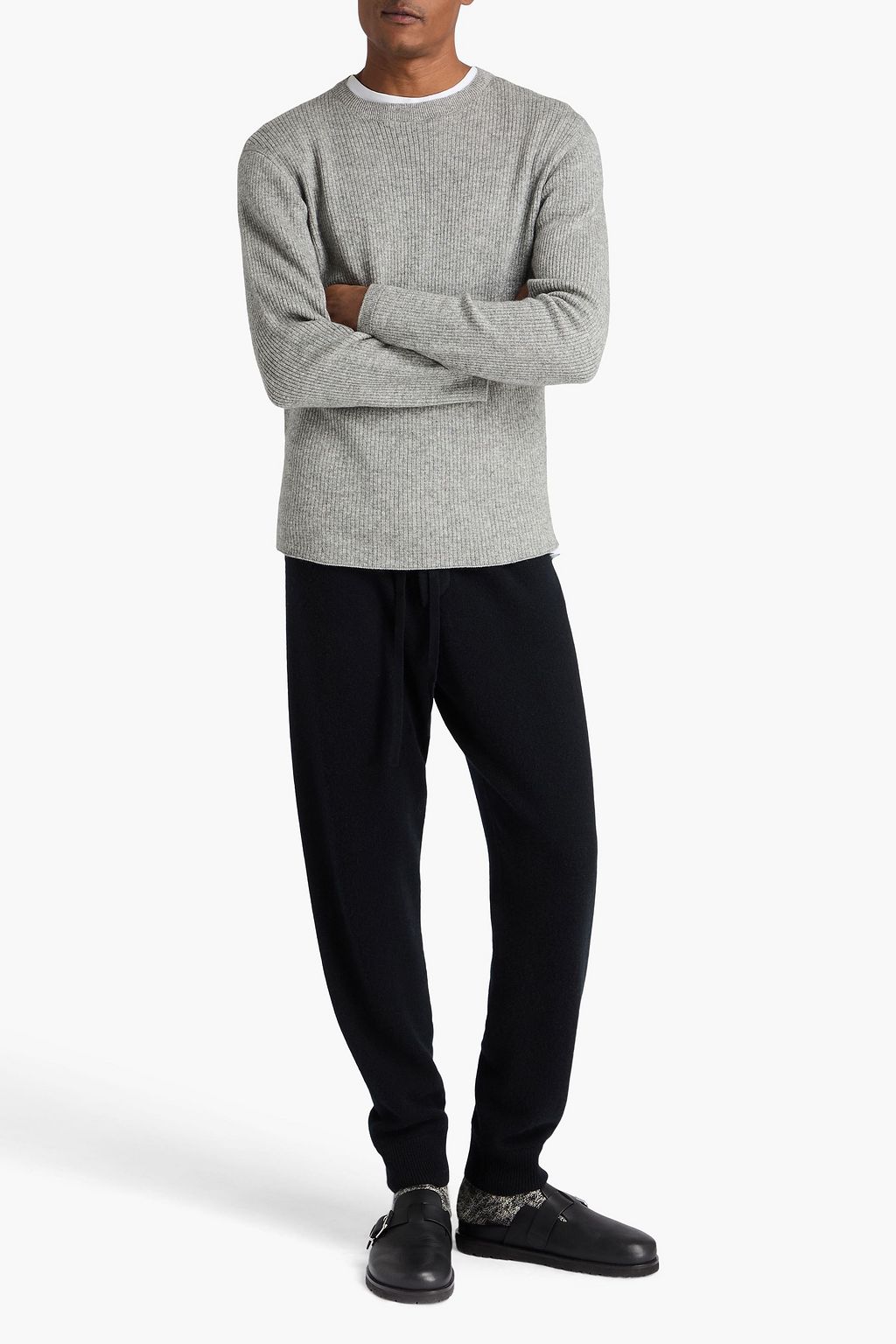 THE ELDER STATESMAN Heavy Delicash ribbed cashmere and silk-blend sweater