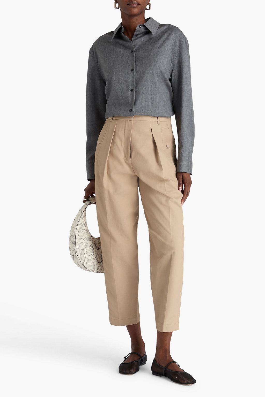 3.1 PHILLIP LIM Cropped cotton-blend twill tapered pants