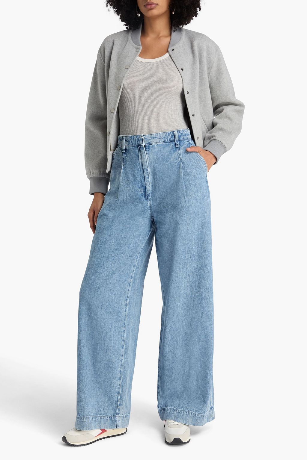 RAG & BONE Abigale pleated high-rise wide-leg jeans