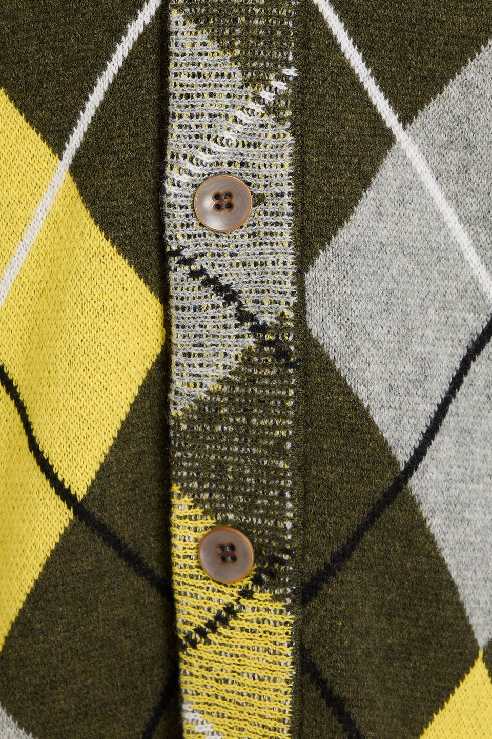 The Elder Statesman Argyle Cashmere Cardigan In Multi