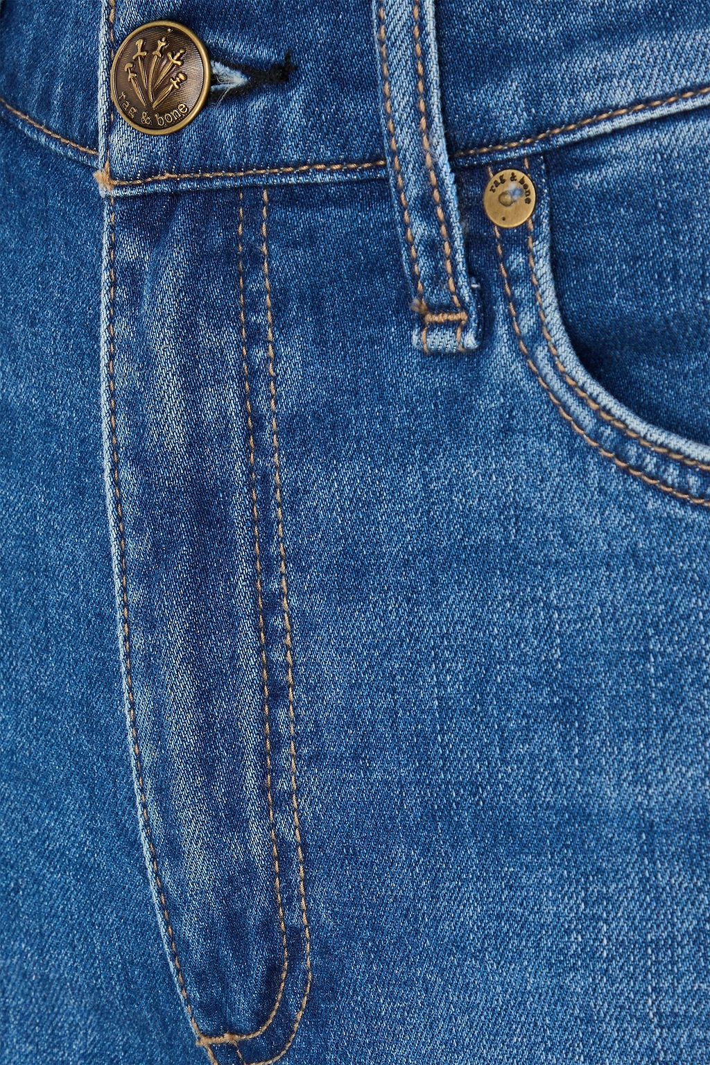 RAG & BONE بنطلون جينز هارلو بأرجل مستقيمة وخصر متوسط الارتفاع