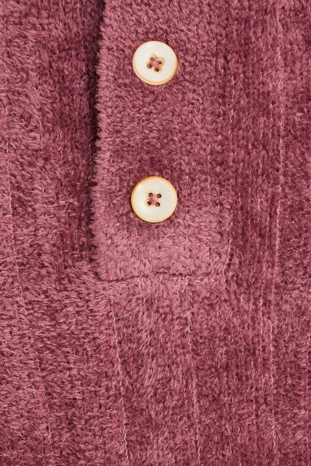 THE ELDER STATESMAN Ribbed chenille polo shirt