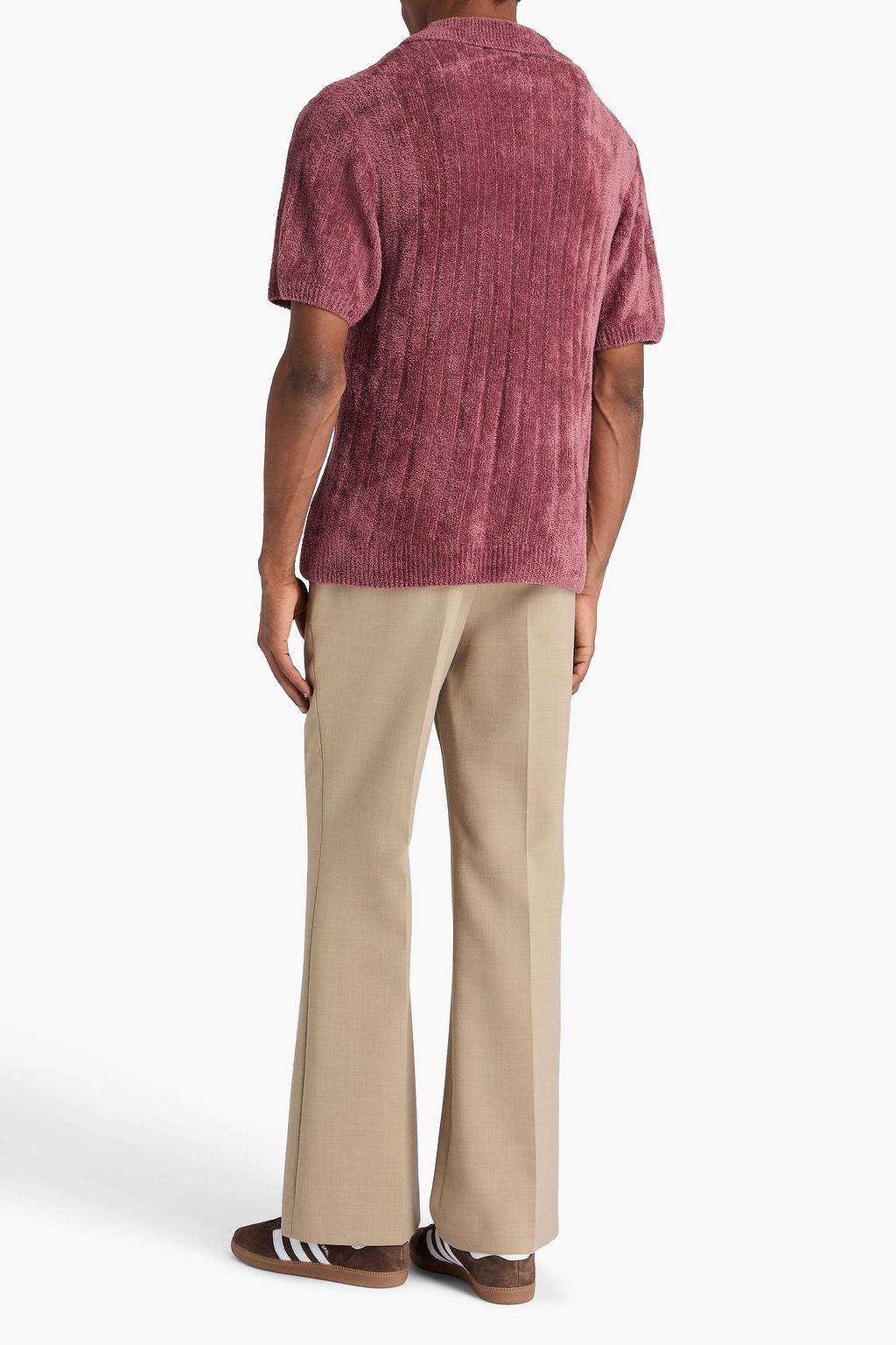 THE ELDER STATESMAN Ribbed chenille polo shirt