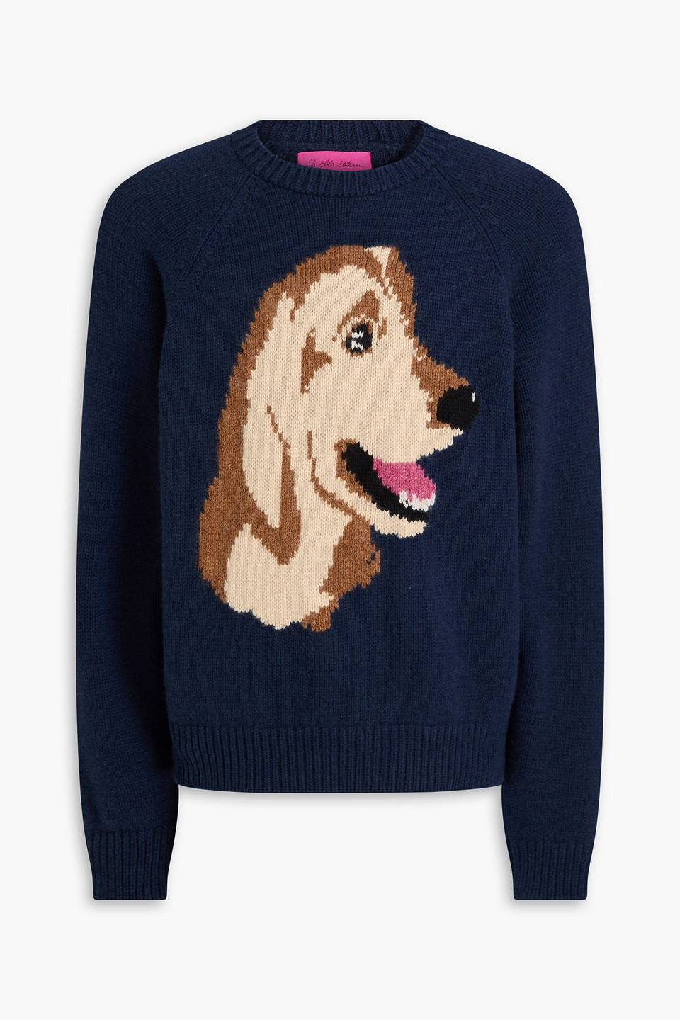 The Elder Statesman Retriever Intarsia Cashmere Sweater In Blue
