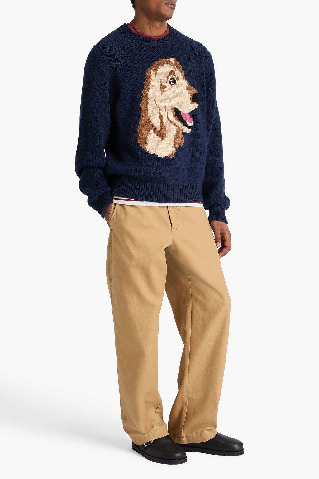 THE ELDER STATESMAN カシミヤセーター インターシャ