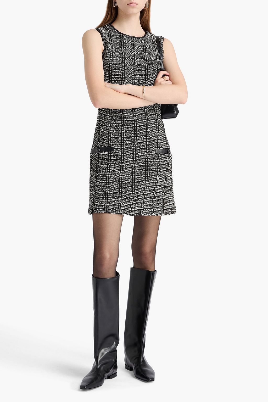 RAG & BONE فستان فرانسيس قصير من التويد والقطن