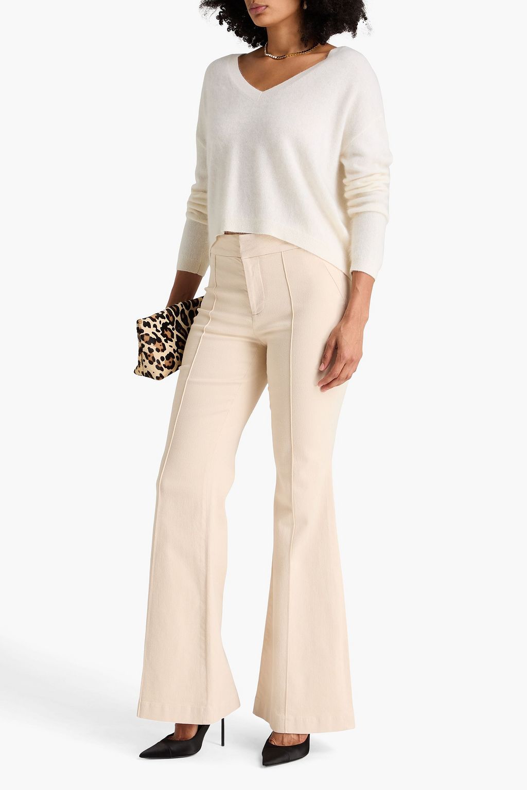 ALICE + OLIVIA JEANS Chino high-rise flared jeans