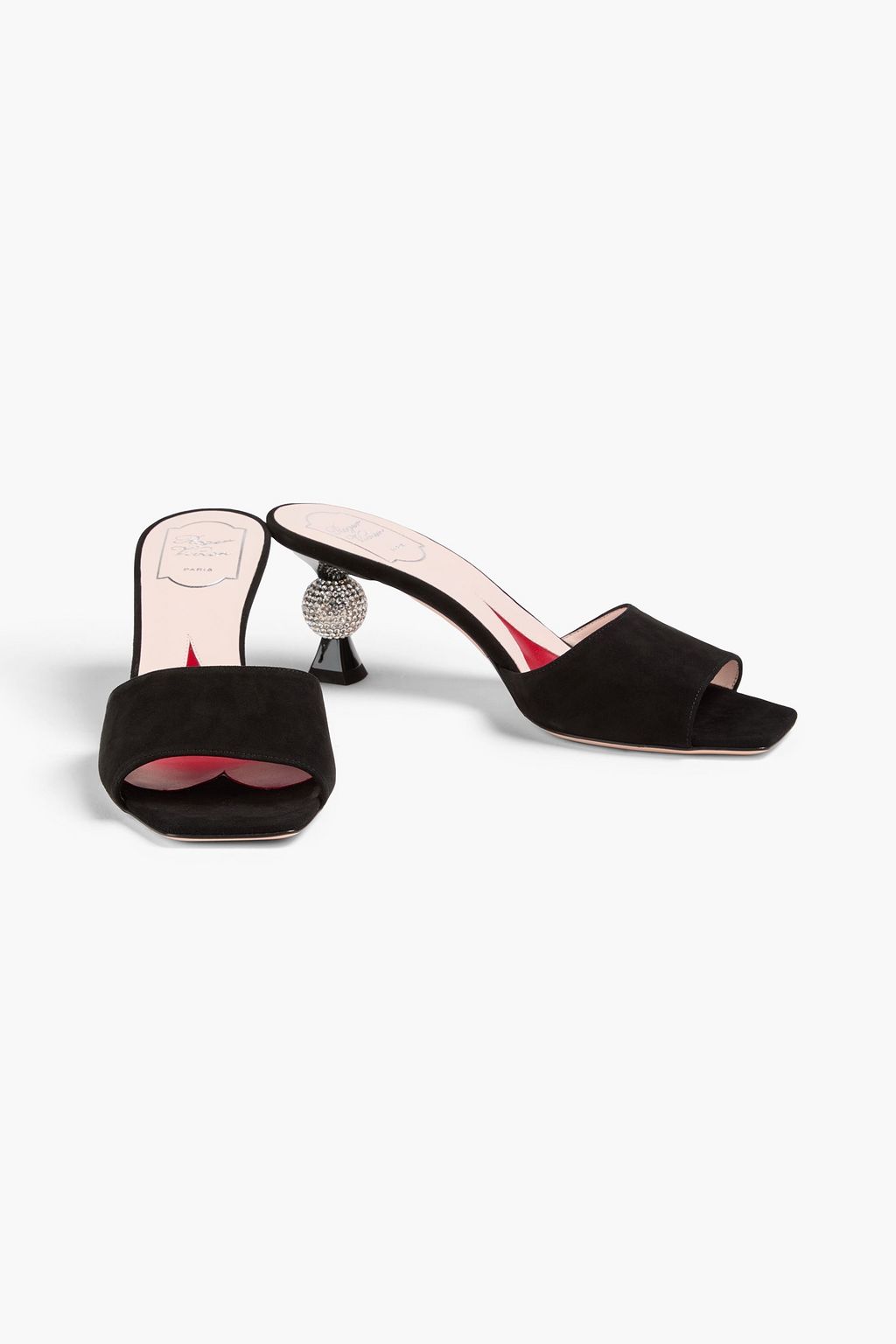 ROGER VIVIER Marlene crystal-embellished suede mules