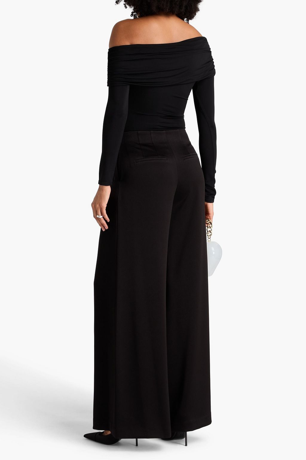 ALICE + OLIVIA Off-the-shoulder ruched stretch-jersey bodysuit