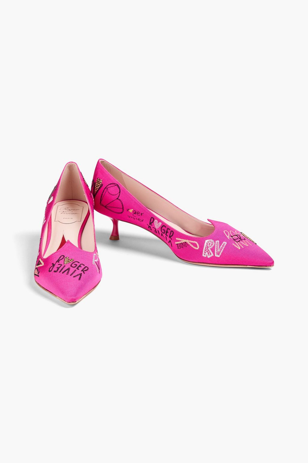ROGER VIVIER I Love Vivier embellished faille pumps
