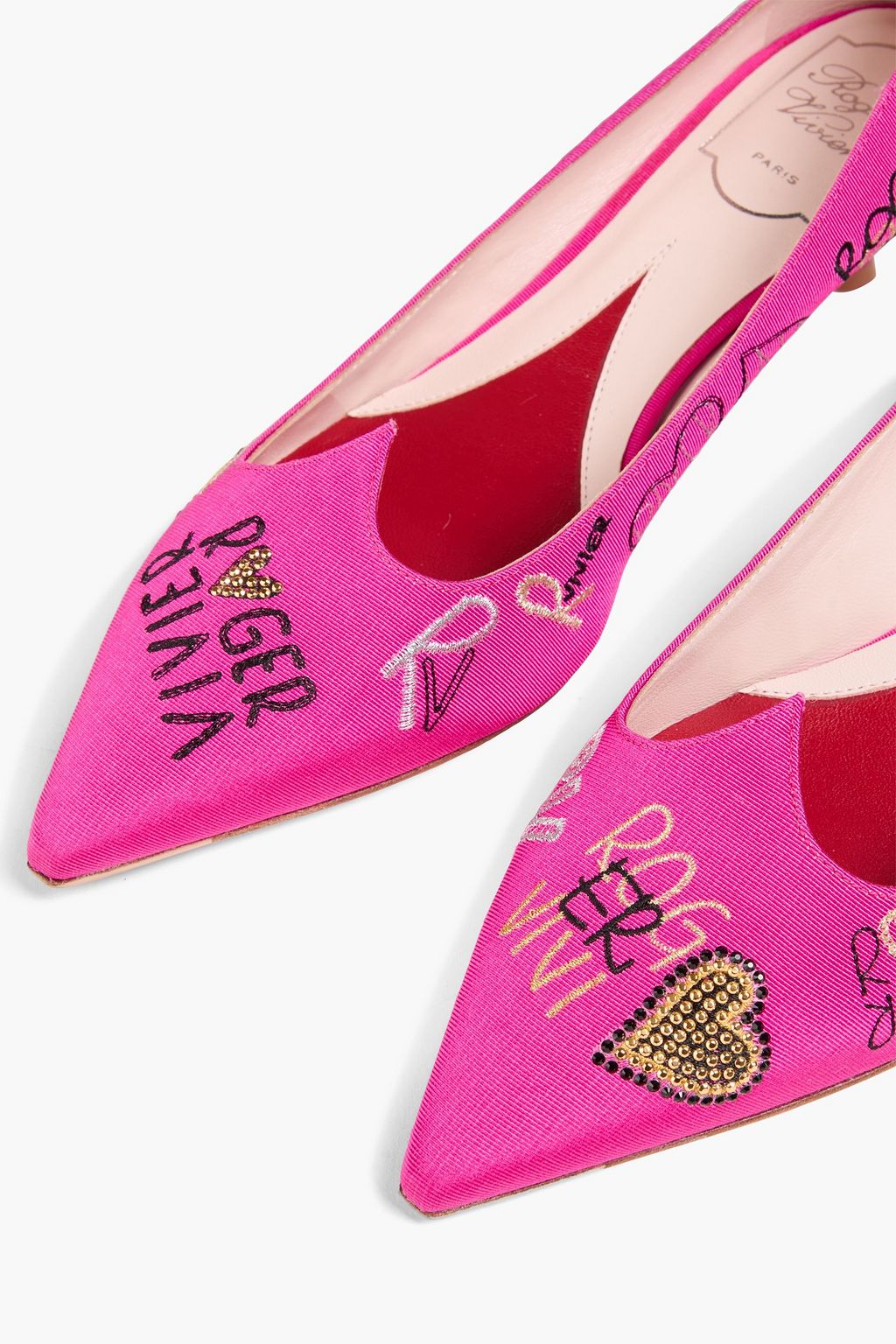 ROGER VIVIER I Love Vivier embellished faille pumps