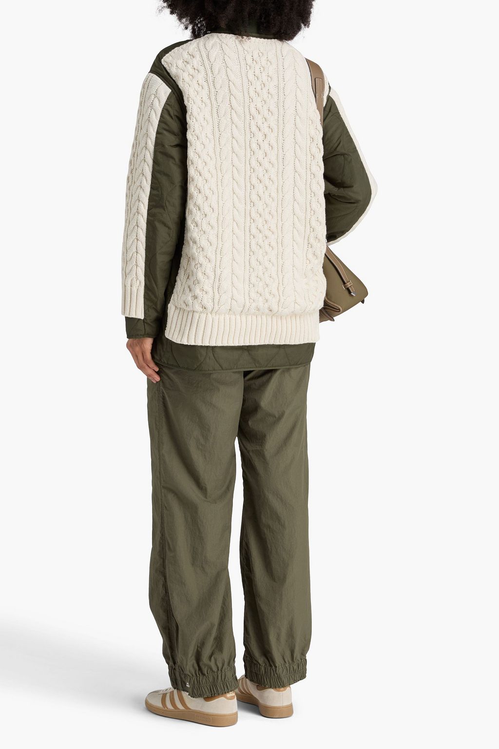 RAG & BONE Winnie Jacke aus einer Baumwollmischung mit Zopfstrickmuster und Shell-Einsätzen