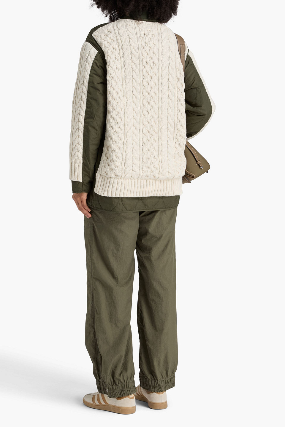Rag & Bone Winnie Shell-paneled Cable-knit Cotton-blend Jacket In White