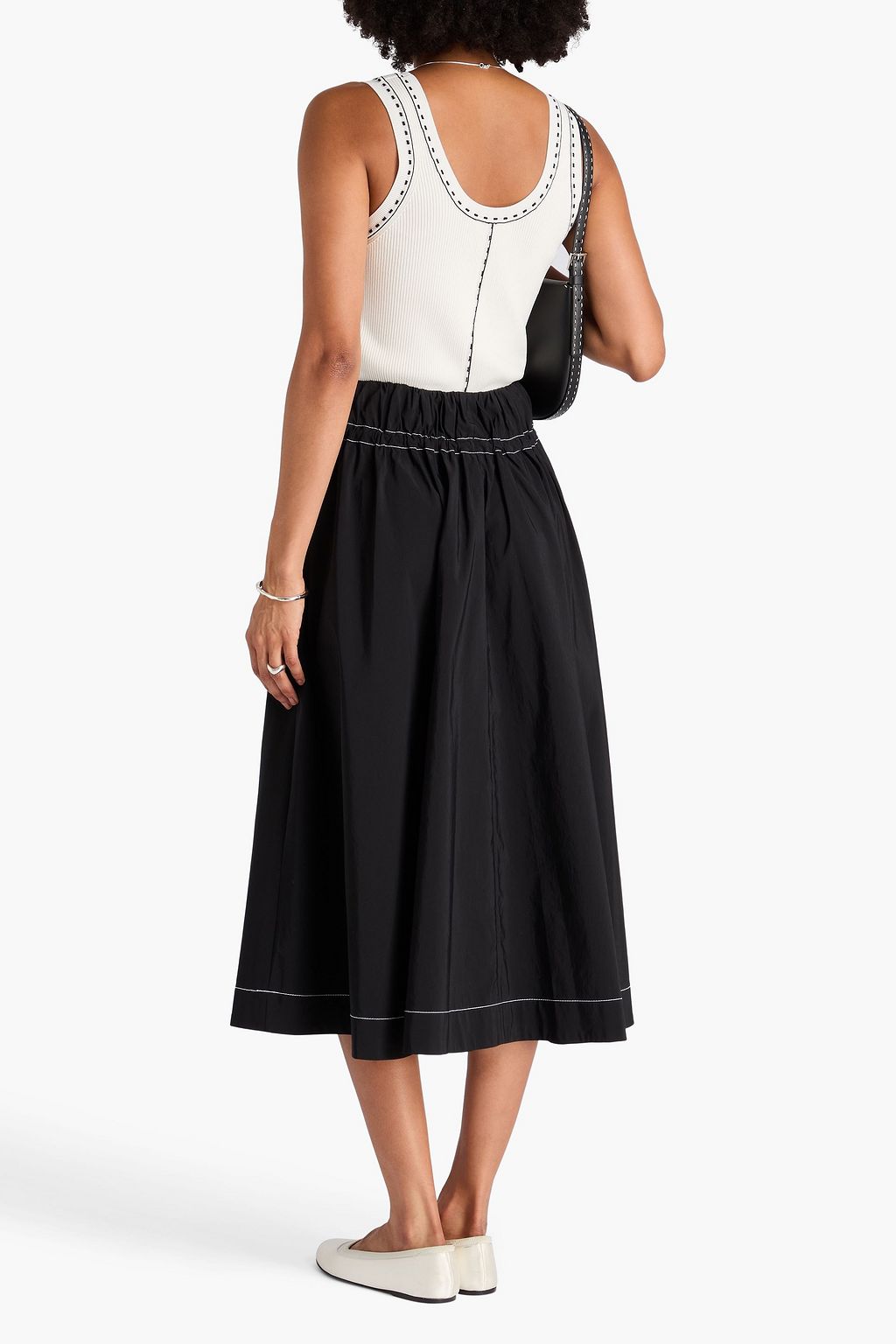 SIMKHAI Nailah embroidered ribbed-knit top