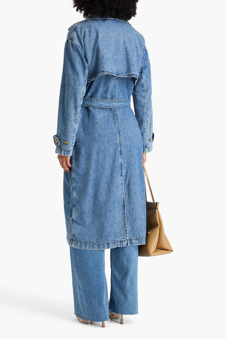 Rag & Bone Alora Denim Trench Coat In Blue