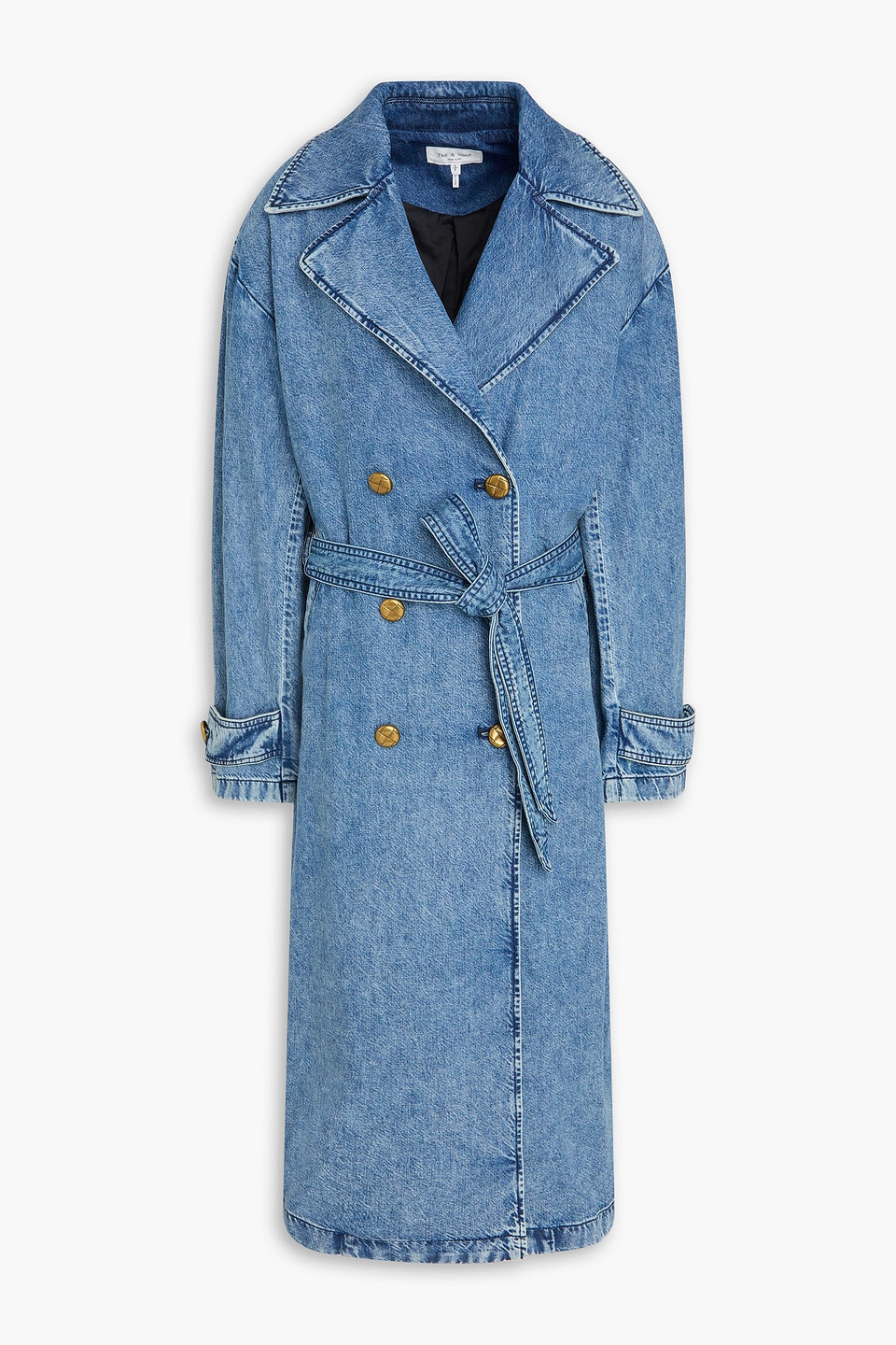 Rag & Bone Alora Denim Trench Coat In Blue