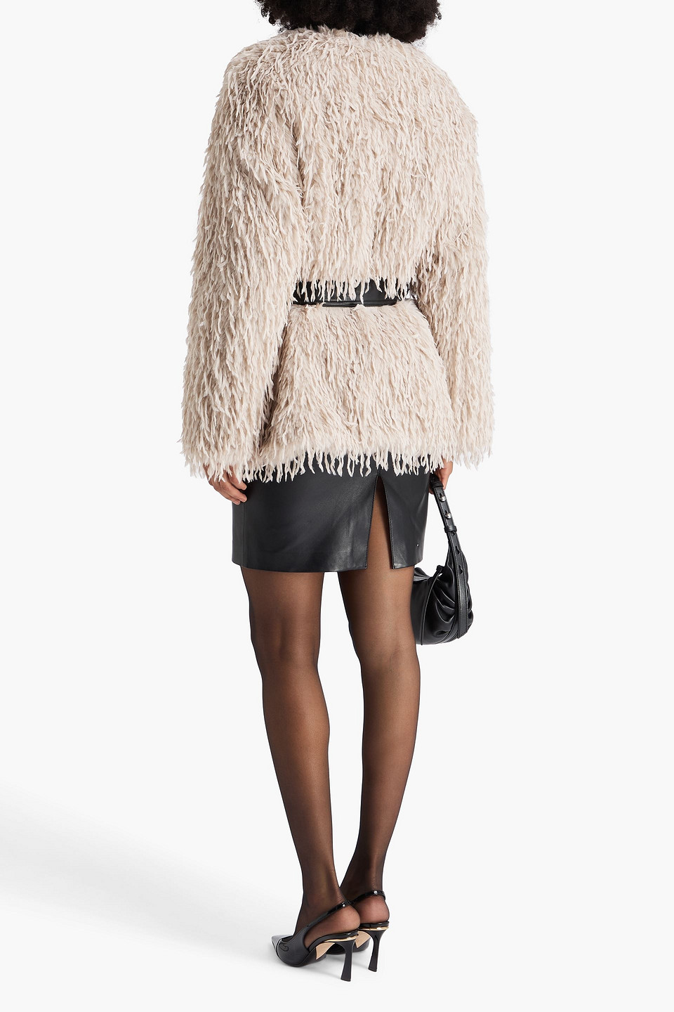  Rag & Bone - Delia Jacke Aus Kunstleder Mit Gürtel - Grau - S 
