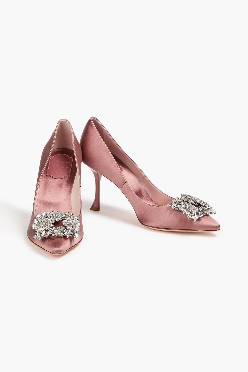 ROGER VIVIER 부케 스트라스 장식 디테일 새틴 펌프스