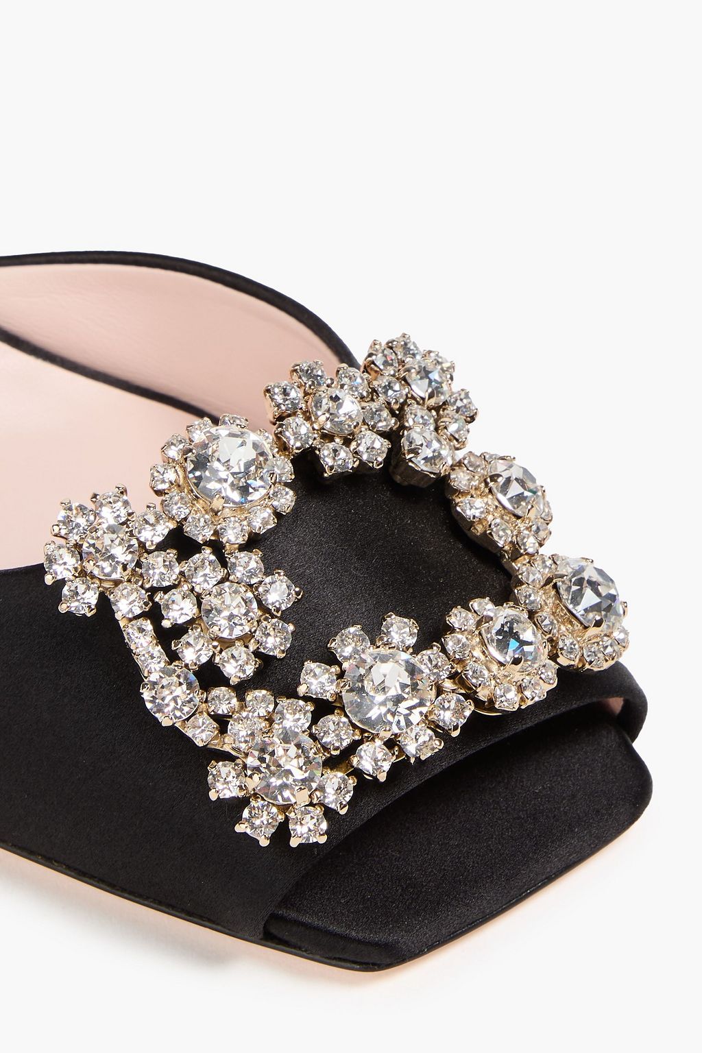 ROGER VIVIER Flower Strass embellished satin sandals