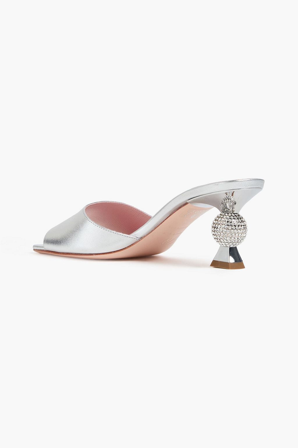 ROGER VIVIER Vivier Marlene crystal-embellished metallic leather mules