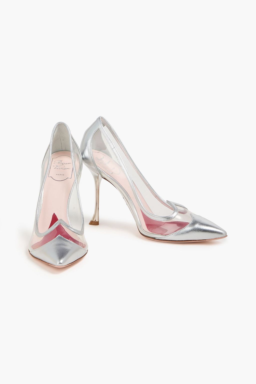 ROGER VIVIER I Love Vivier metallic leather and TPU pumps