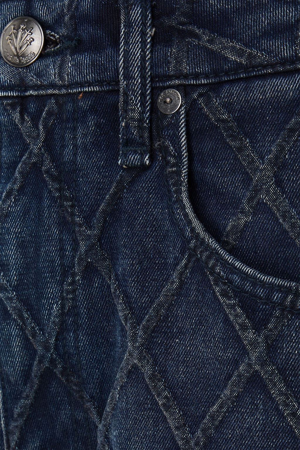 RAG & BONE Charlie cropped quilted high-rise barrel-leg jeans