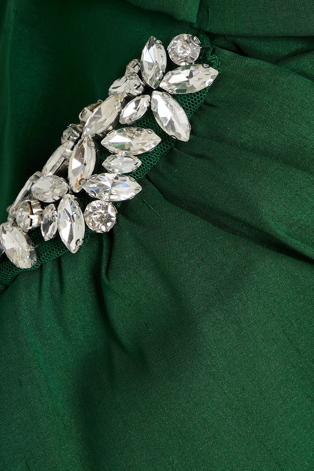 RACHEL GILBERT Archer one-shoulder embellished dupioni maxi dress