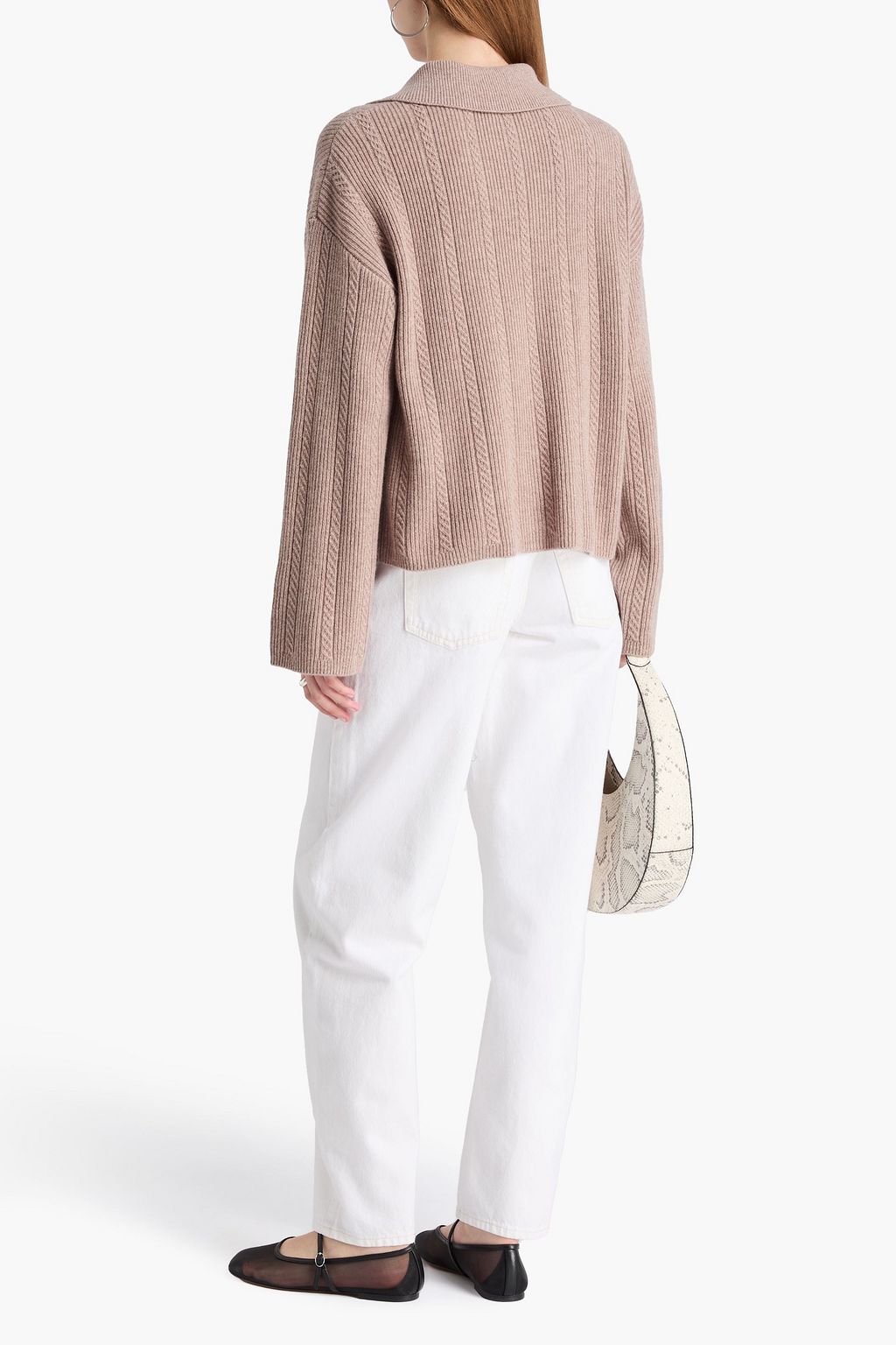 RAG & BONE كارديغان "مواد" من الكشمير بحبكة مجدولة