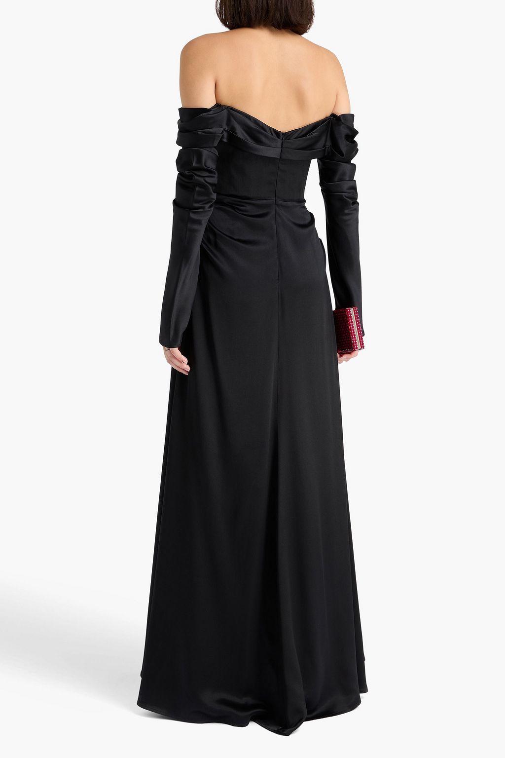 RACHEL GILBERT Lucien off-the-shoulder draped silk-satin gown