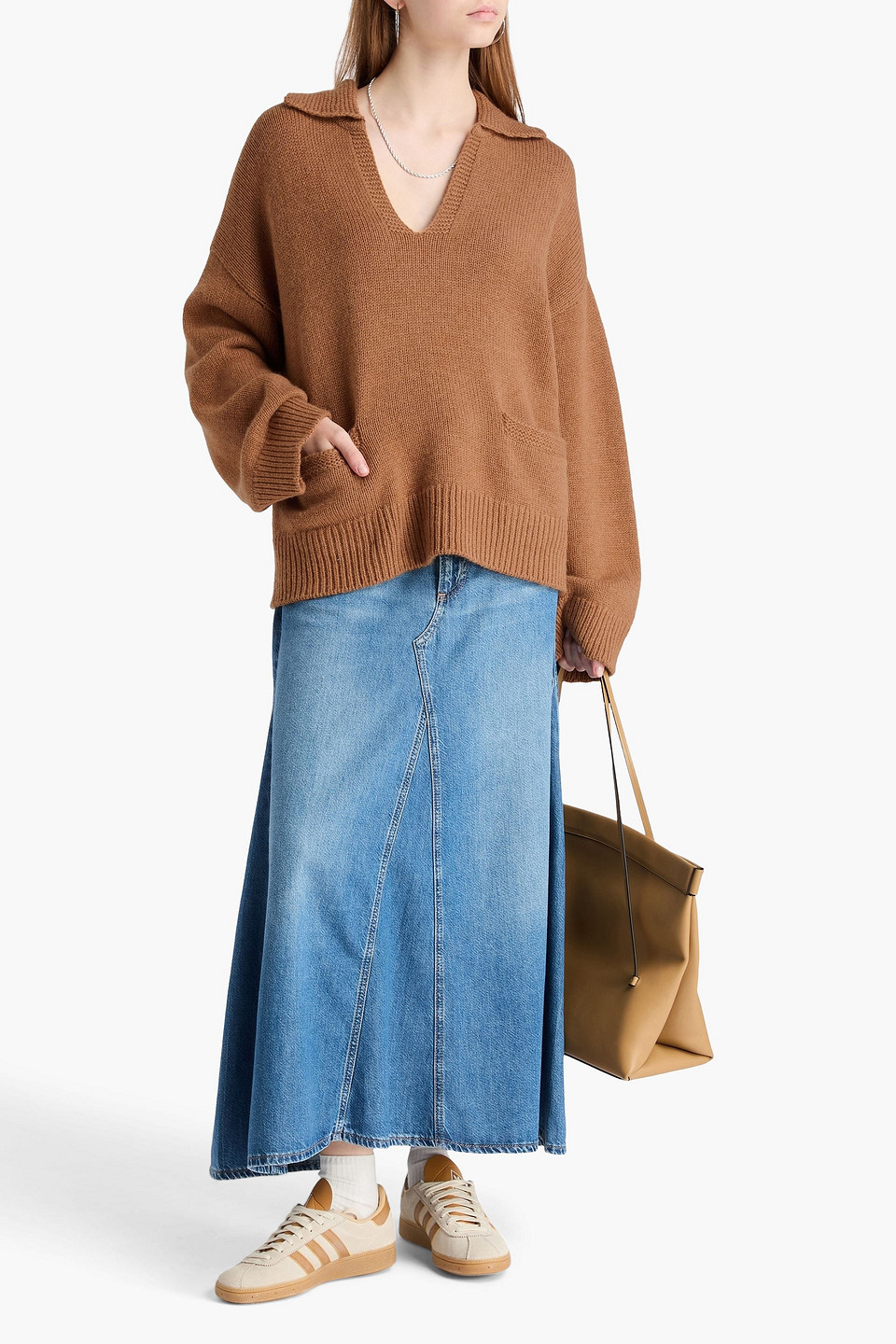  Rag & Bone - Pullover „danica“ Aus Einer Woll-kaschmirmischung Mit Polokragen - Braun - Xxs 