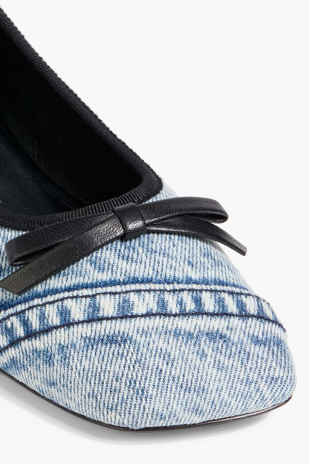 3.1 PHILLIP LIM ID Soft bow-detailed denim and suede pumps
