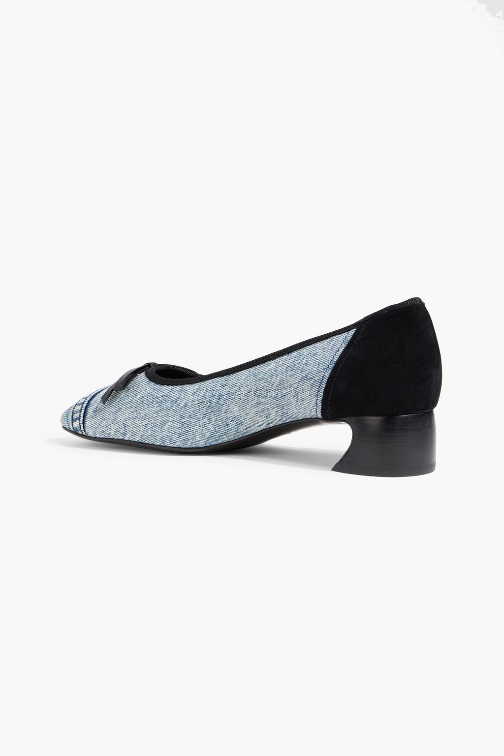 3.1 PHILLIP LIM ID Soft bow-detailed denim and suede pumps